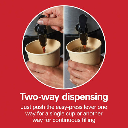 Dispensador de dos maneras de la percoladora 45 tazas con palanca de fácil presión para llenar tazas