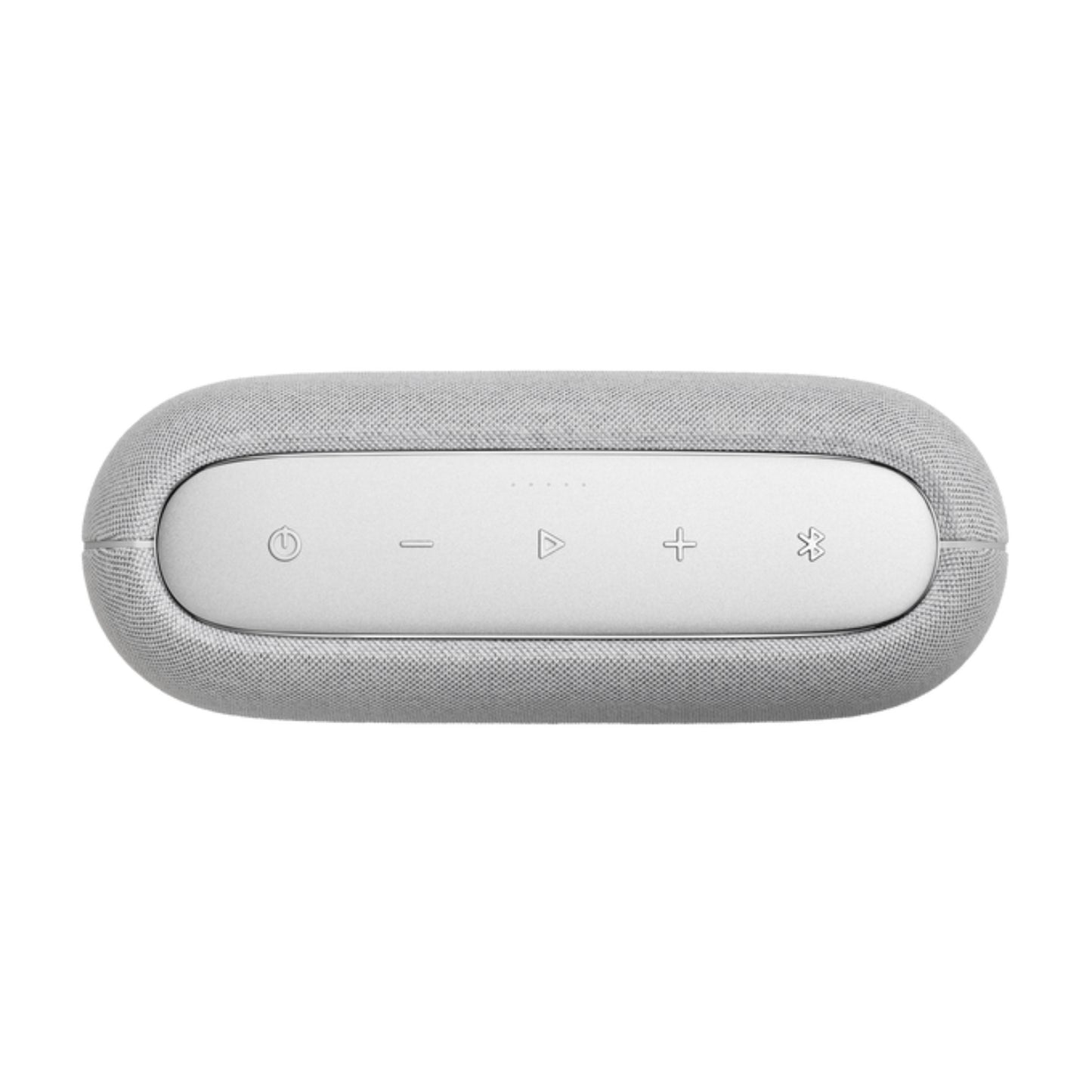 Parlante HARMAN KARDON gris, vista superior con controles y conexión Bluetooth