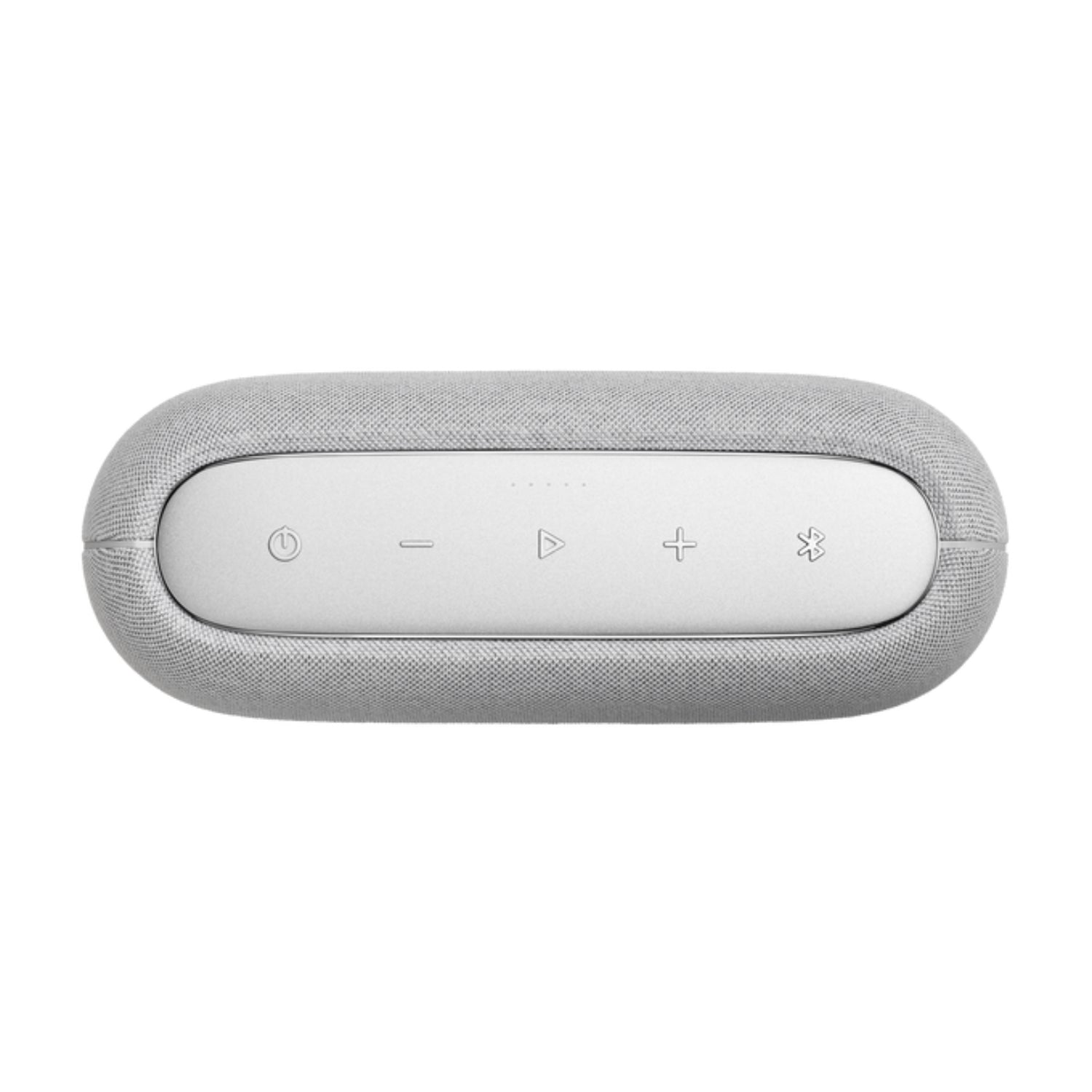 Parlante HARMAN KARDON gris, vista superior con controles y conexión Bluetooth