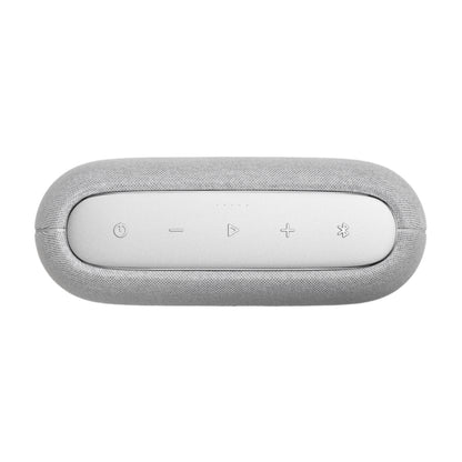 Parlante HARMAN KARDON gris, vista superior con controles y conexión Bluetooth