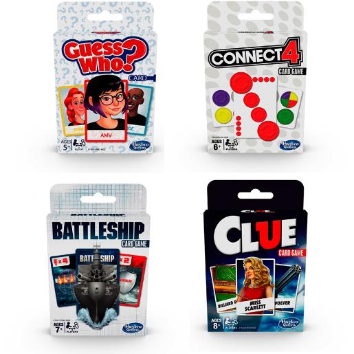 juegos de mesa clásicos de Hasbro, cuatro juegos de cartas, vista frontal
