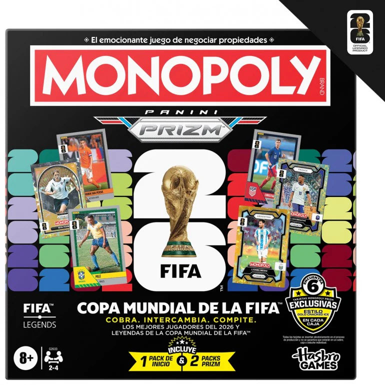 Juego de mesa Monopoly FIFA, caja con cartas y trofeo, ideal para aficionados al fútbol