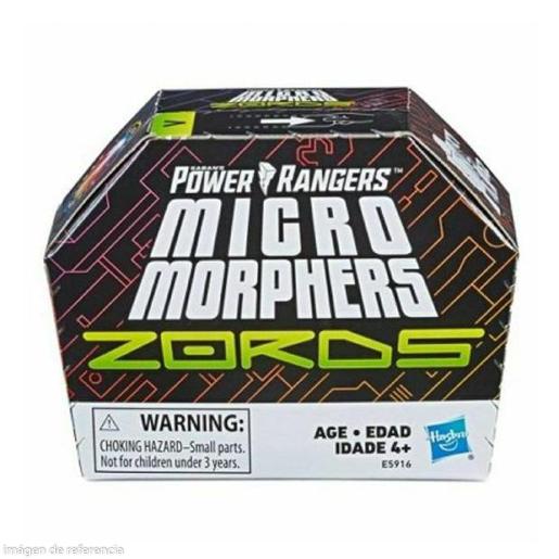 Caja de Power Rangers Micro Morphers Zords, diseño colorido, vista frontal