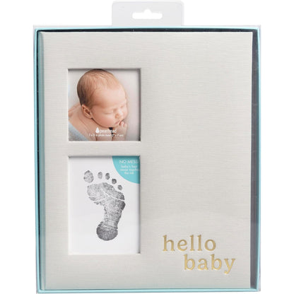 Marco de fotos Hello Baby con huella y foto, regalo para recién nacidos