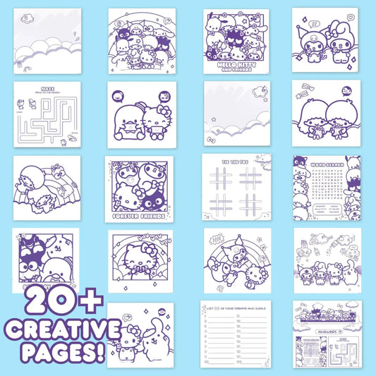 Cuaderno de actividades Hello Kitty con páginas creativas y coloridas