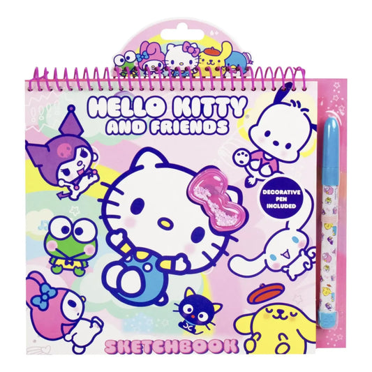 cuaderno Hello Kitty con dibujos coloridos y lápiz decorativo incluido