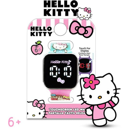 Reloj Hello Kitty rosa con pantalla táctil LED, diseño divertido para niños