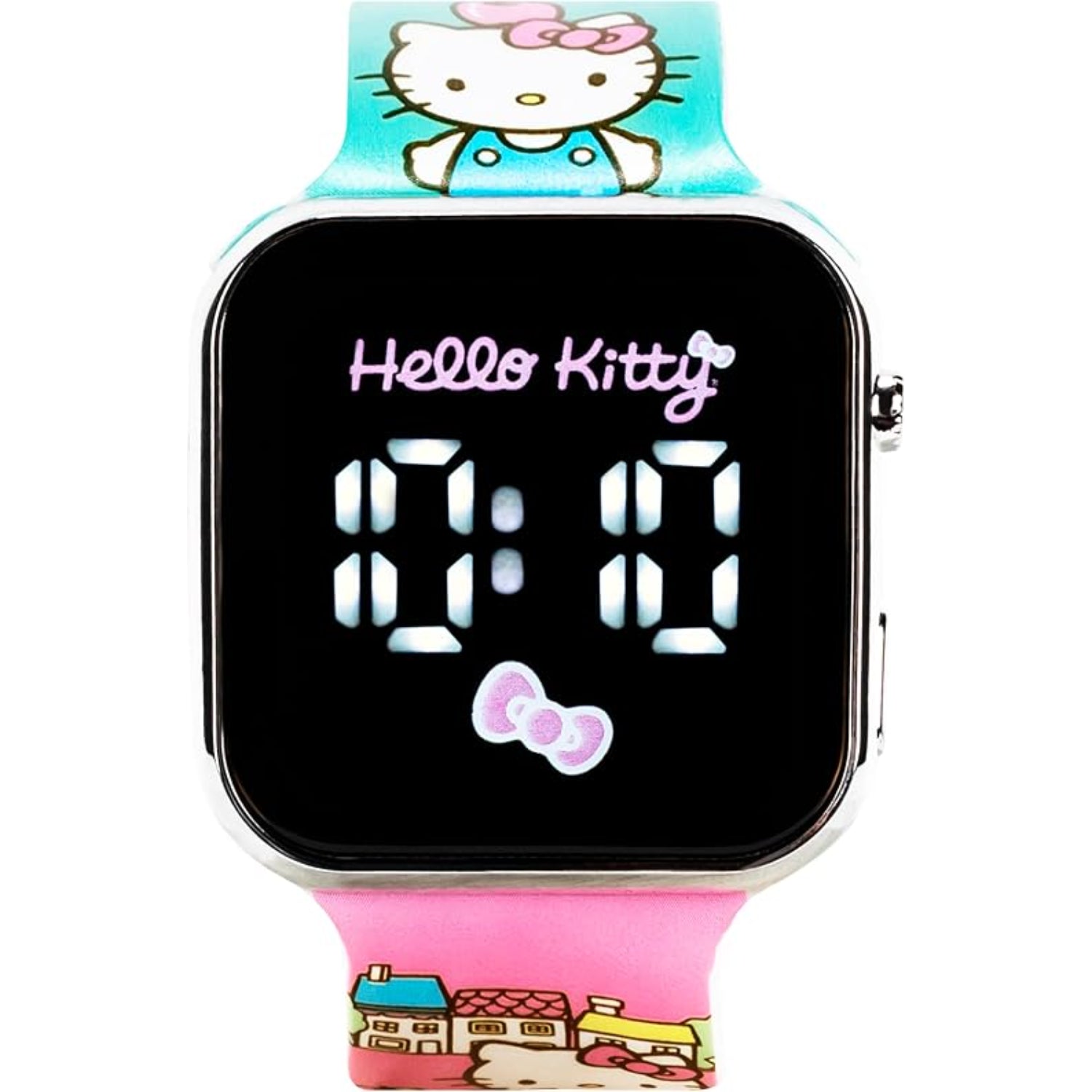 Reloj Hello Kitty rosa y azul, pantalla digital, diseño divertido para fans