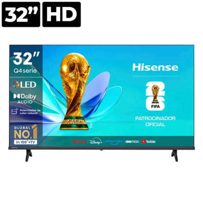 Televisor inteligente Hisense de 32 pulgadas, frente, con contenido de la Copa del Mundo