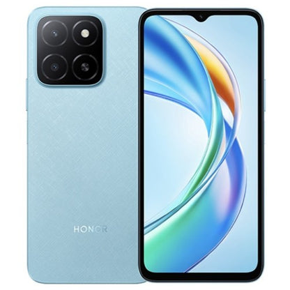 Celular Honor X5B Plus 256GB en color azul claro con diseño moderno y pantalla táctil amplia