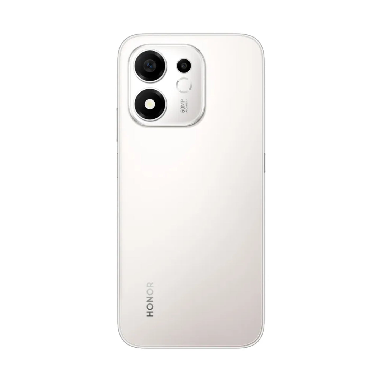 Teléfono HONOR blanco trasero, diseño elegante y moderno
