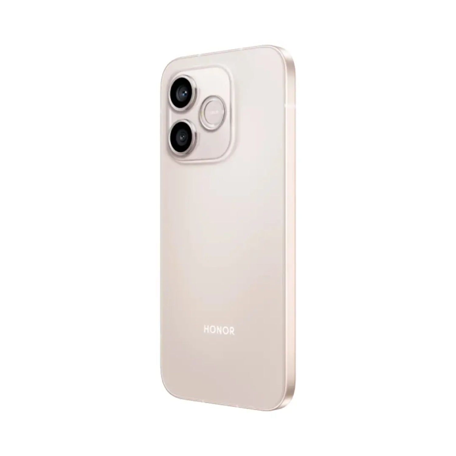 Teléfono Honor color dorado, vista lateral con cámaras duales
