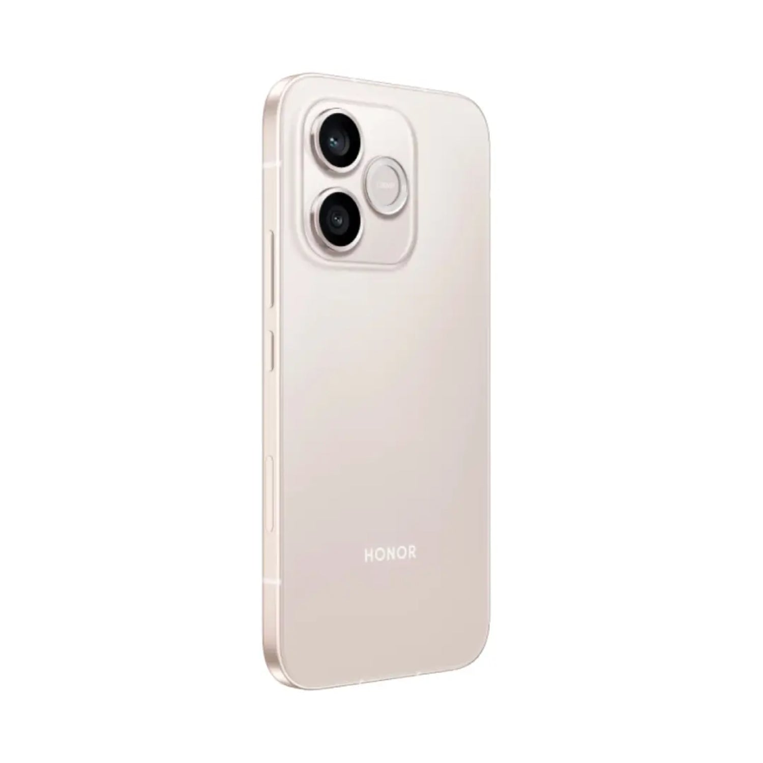 Teléfono Honor color dorado, vista trasera con cámara doble y diseño elegante