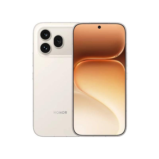 smartphone HONOR blanco frontal y trasero, elegante diseño moderno