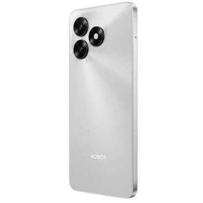 smartphone HONOR blanco, vista trasera con tres cámaras