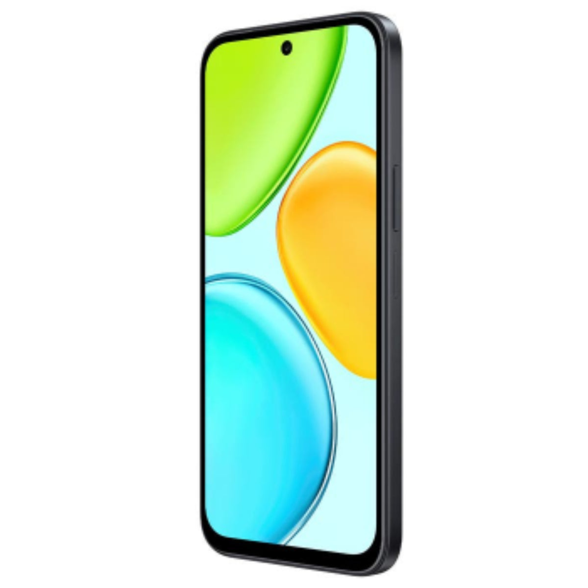 Honor teléfono inteligente negro, vista lateral con pantalla colorida