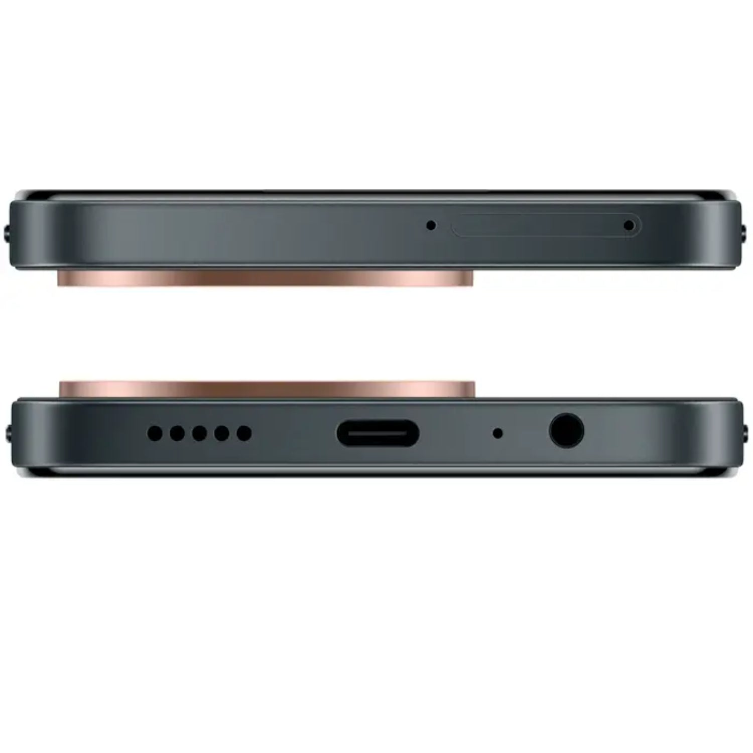 smartphone honor negro lateral, vista superior e inferior