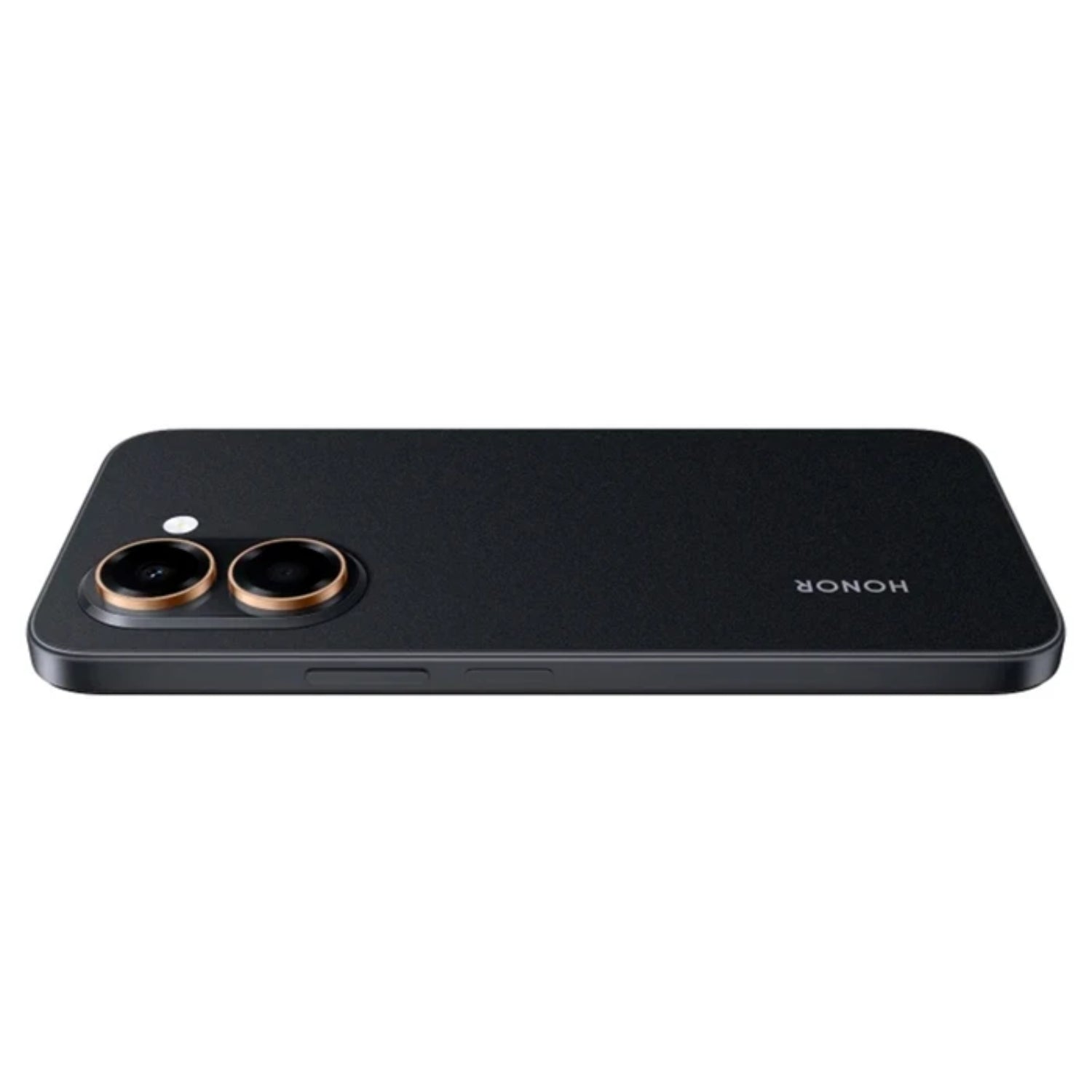 teléfono HONOR negro vista posterior, cámara dual integrada