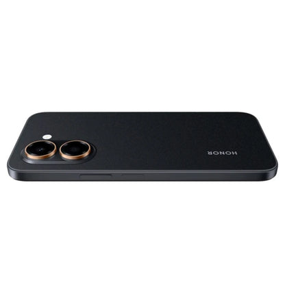 teléfono HONOR negro vista posterior, cámara dual integrada