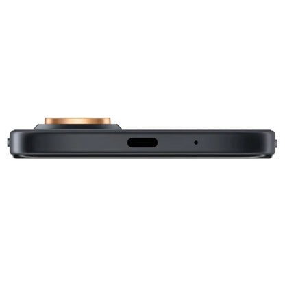 Teléfono HONOR negro vista lateral con puerto USB-C