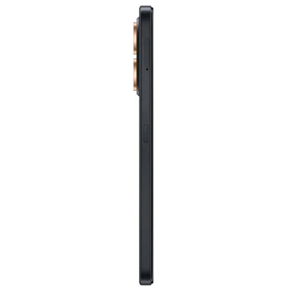 Teléfono HONOR negro vista lateral, diseño delgado y moderno