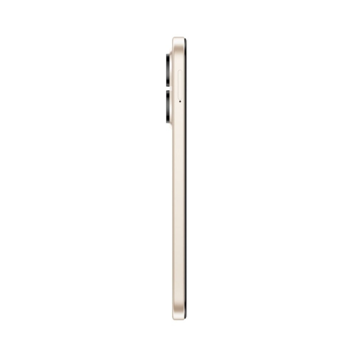 Teléfono Honor dorado de perfil, elegante y delgado