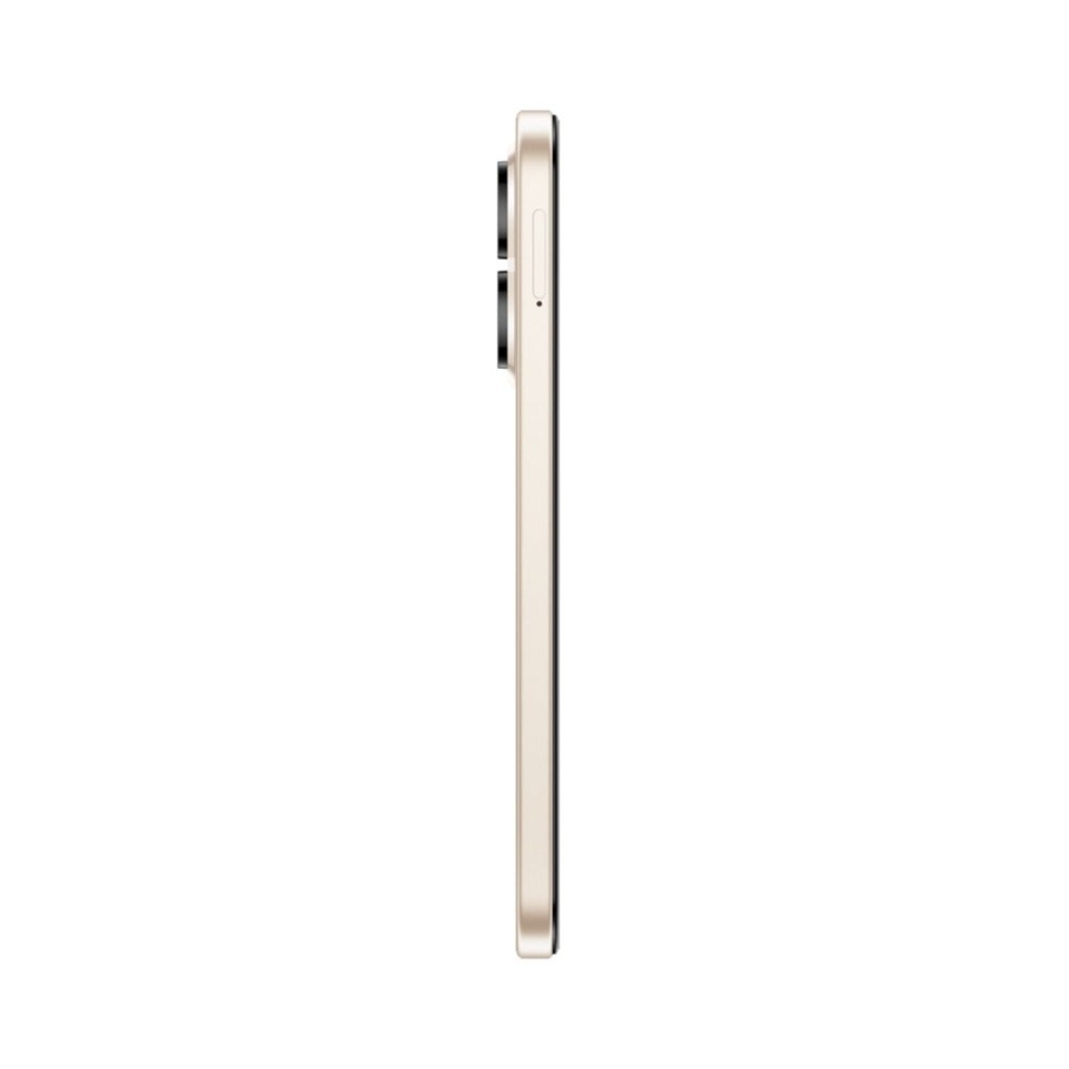 Teléfono Honor dorado de perfil, elegante y delgado