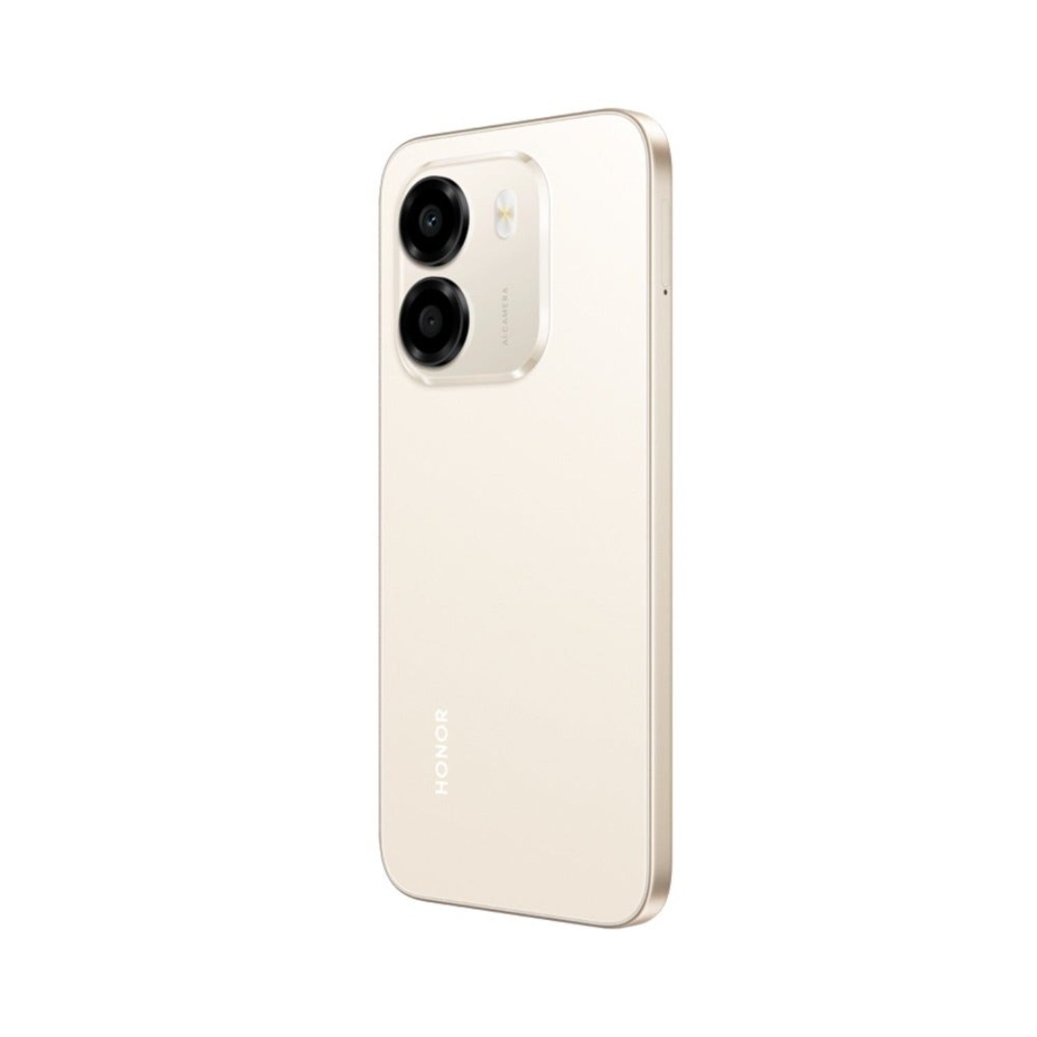 Teléfono Honor dorado, vista lateral, elegante y moderno