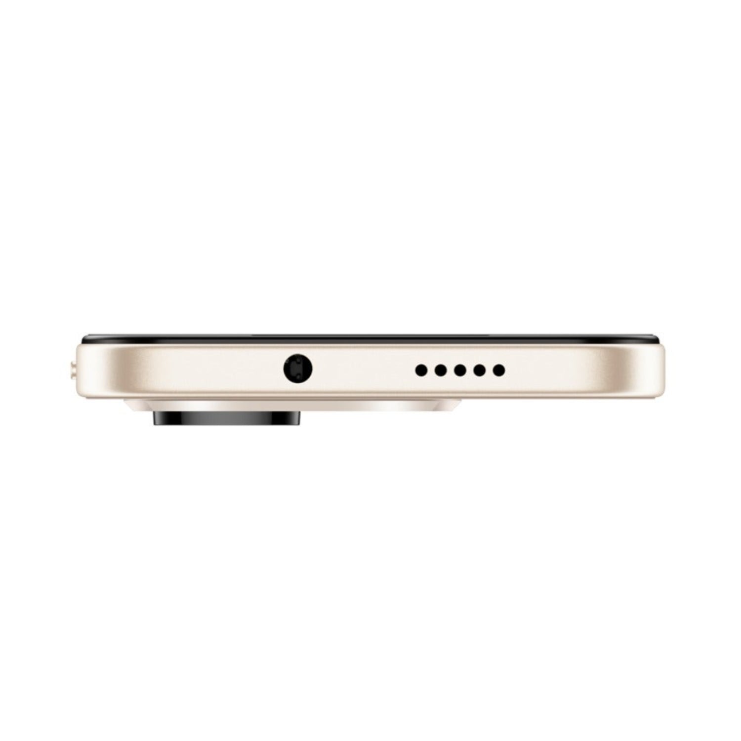 Honor teléfono dorado vista lateral, diseño elegante y moderno