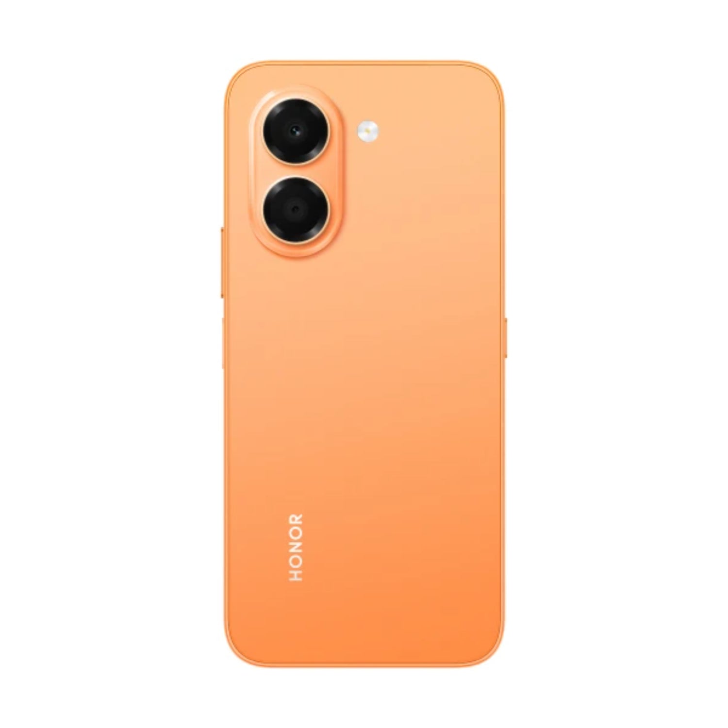 Teléfono HONOR naranja trasera, diseño elegante y moderno
