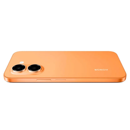Teléfono HONOR naranja vista trasera con dos cámaras