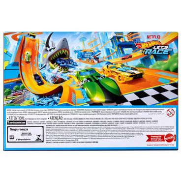 caja de coleccion de coches miniatura Hot Wheels, vista trasera con colores vibrantes