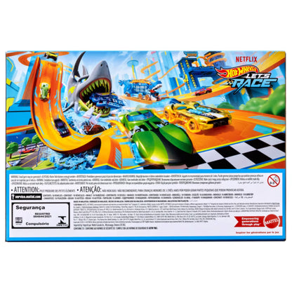 caja de coleccion de coches miniatura Hot Wheels, vista trasera con colores vibrantes