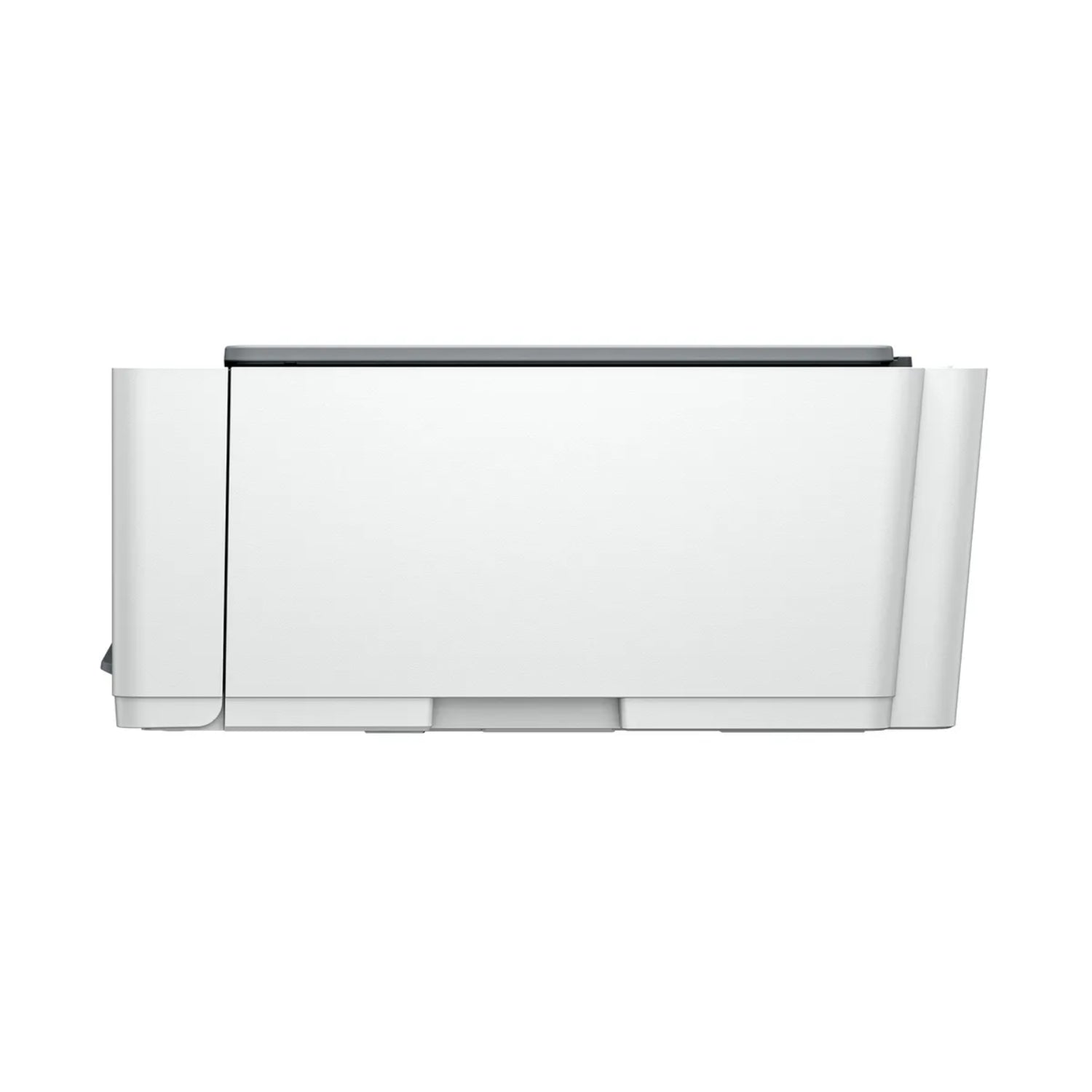 Impresora HP blanca vista lateral en oficina