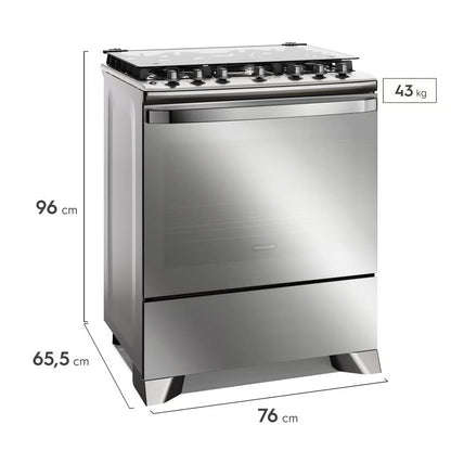 Estufa a Gas Frigidaire 30" 5 Quemadores Acero Inoxidable FKGO30Z5BZM