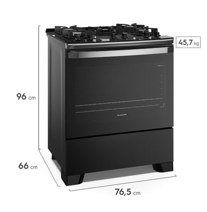 Estufa a Gas Frigidaire 30" Slide-In 5 Quemadores Negra FKGO30Z5BZB