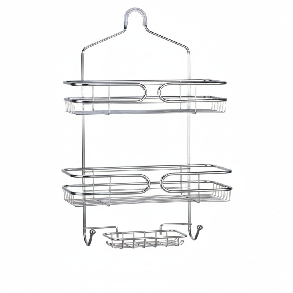 ORGANIZADOR DE METAL PARA DUCHA 3 NIVELES COLOR PLATEADO