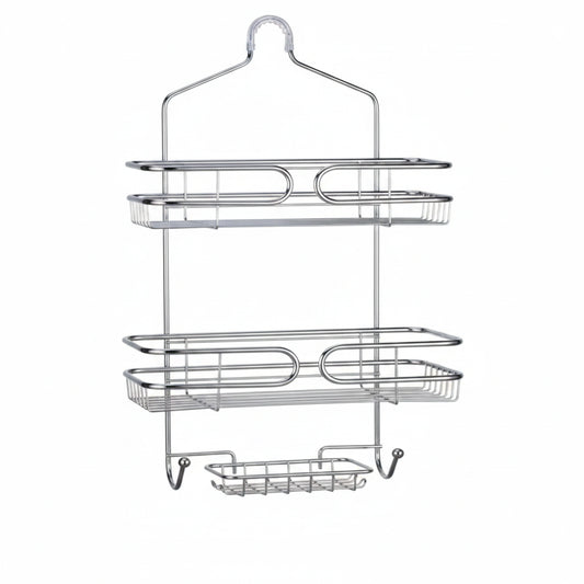 ORGANIZADOR DE METAL PARA DUCHA 3 NIVELES COLOR PLATEADO