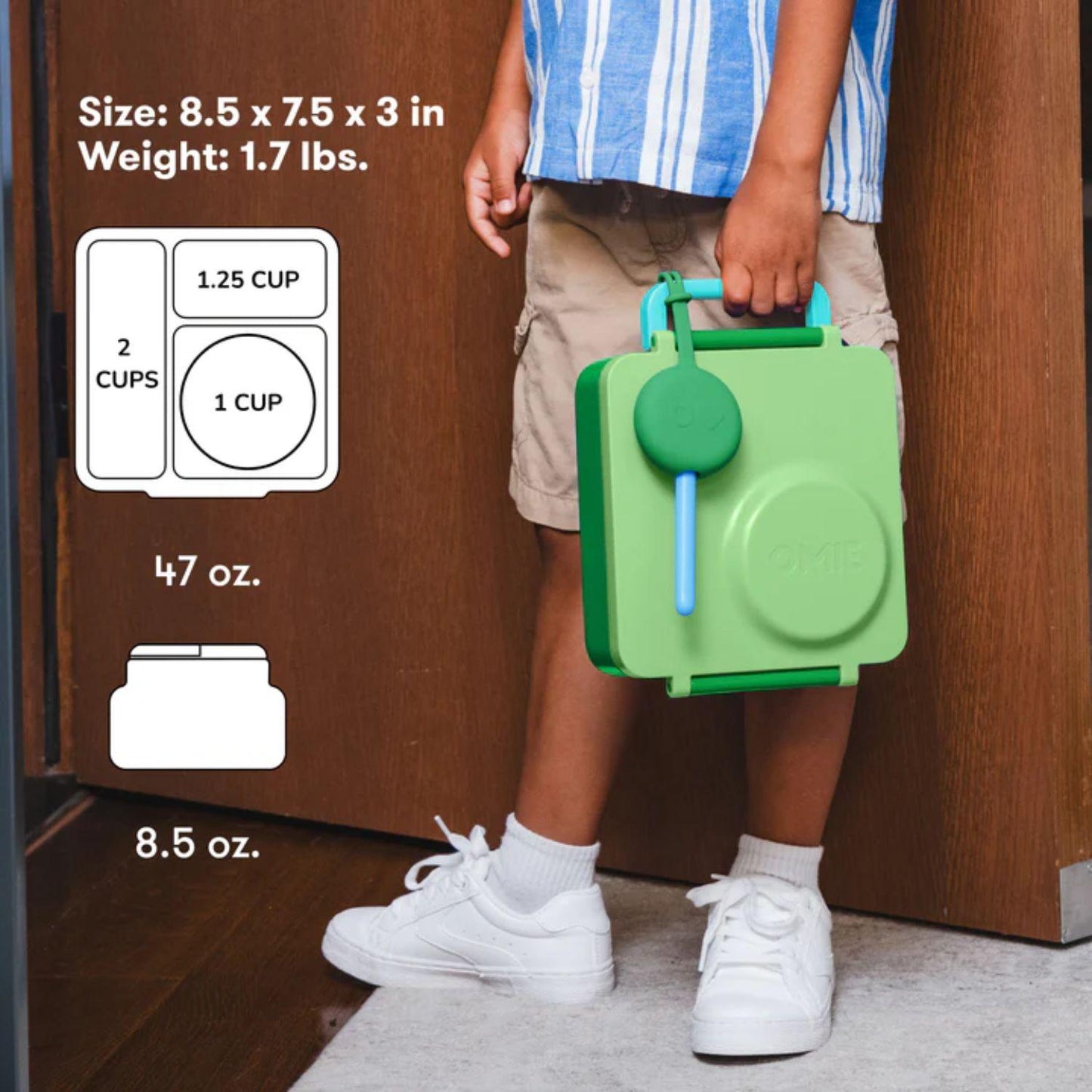 Lonchera Térmica Estilo Bento OmieBox Verde Manzana 66FC17