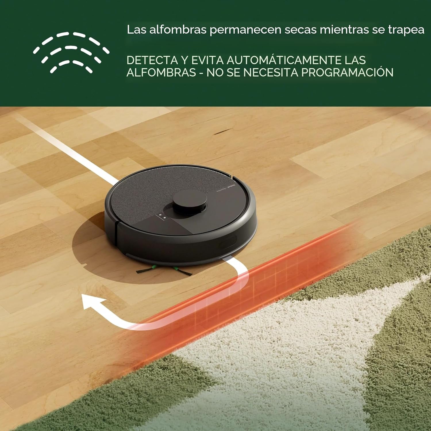 Aspiradora robot iRobot Roomba 105 Honduras en acción, evitando alfombras mientras trapea