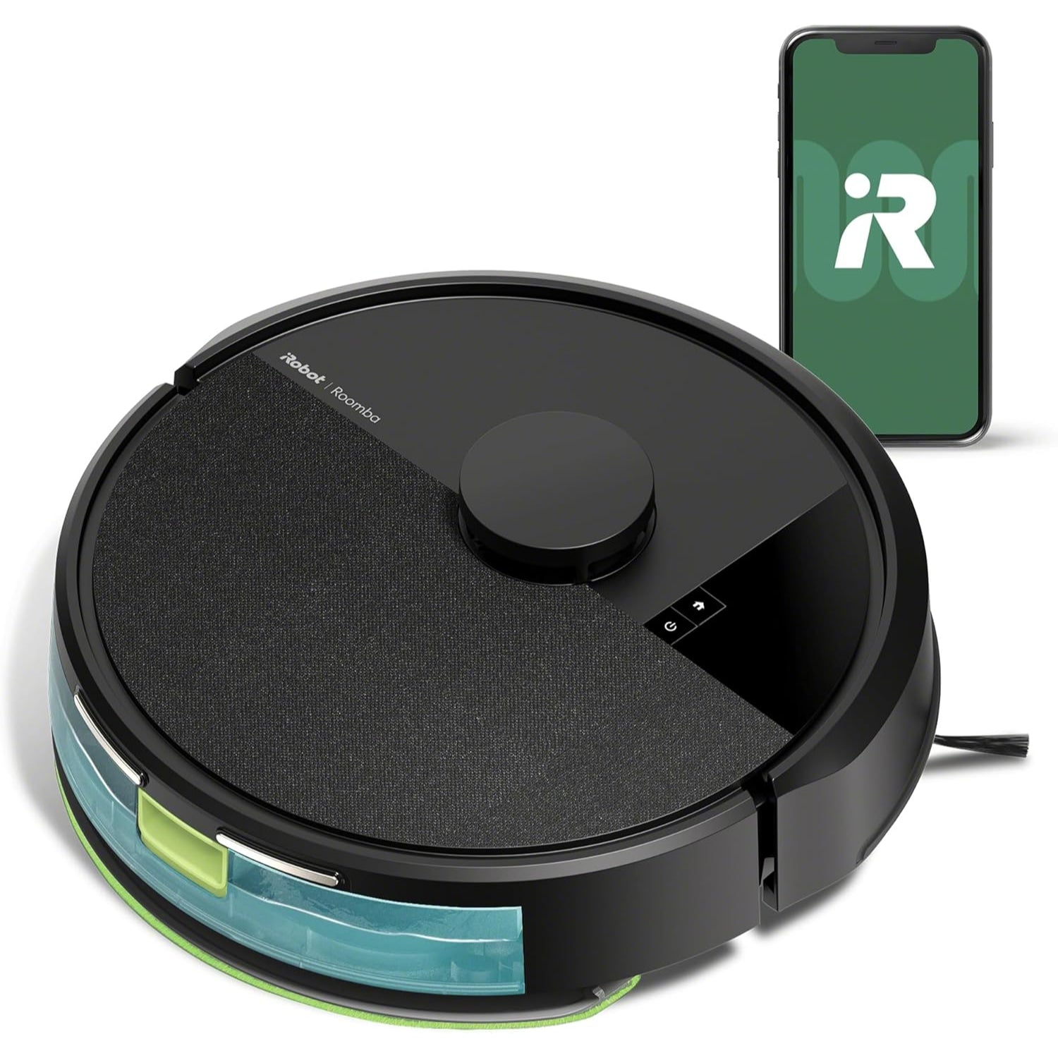 aspiradora robot iRobot Roomba 105 Honduras, vista superior, conectada a smartphone