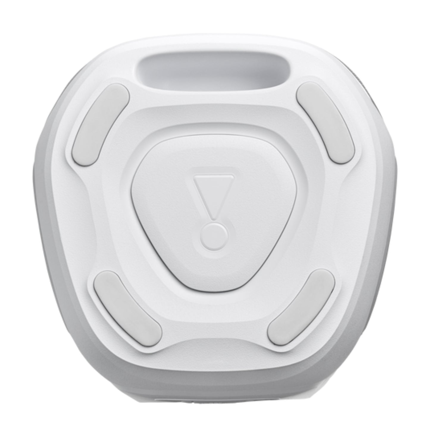 JBL altavoz Bluetooth blanco frontal, portátil y elegante