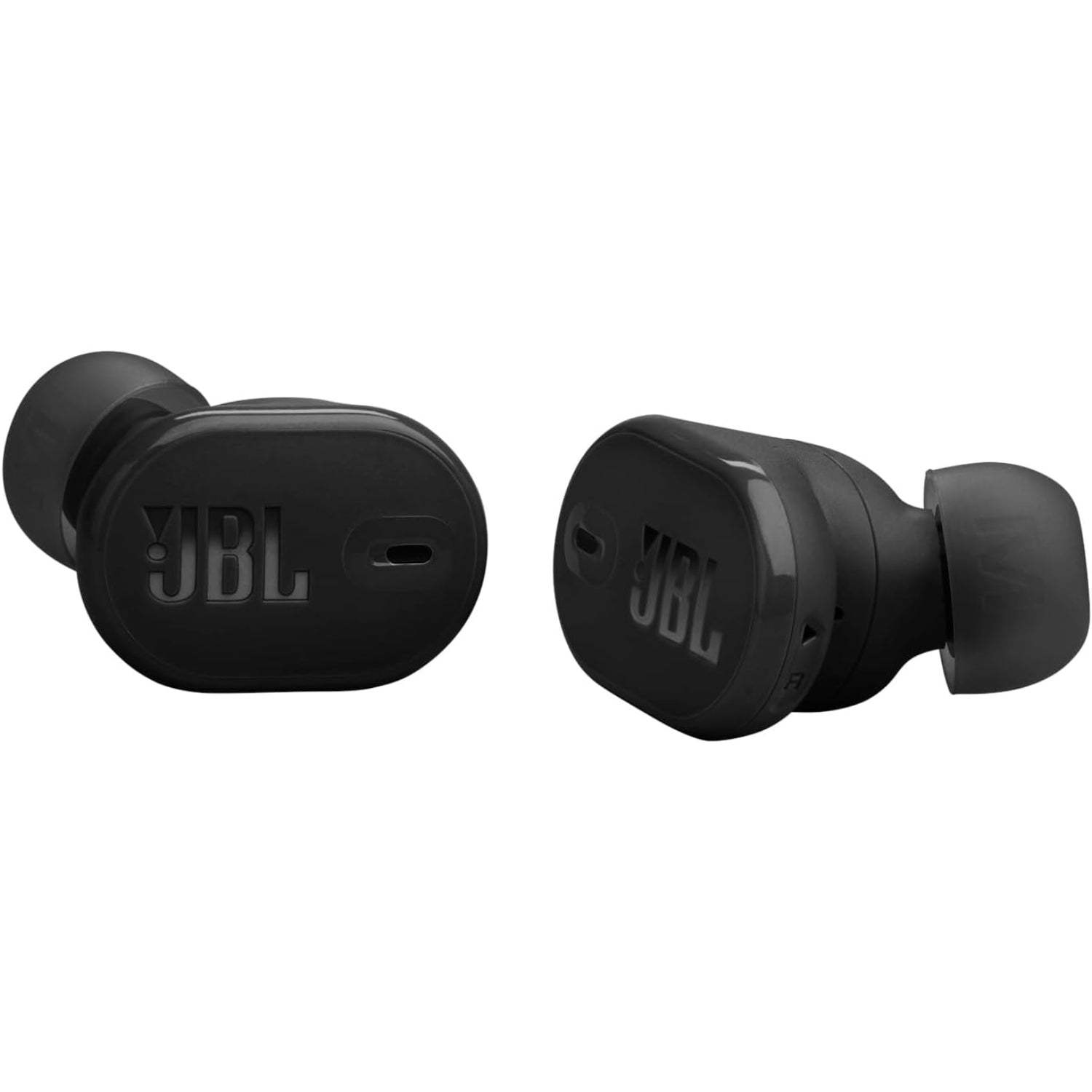 audífonos inalámbricos JBL negros, vista lateral, uso diario