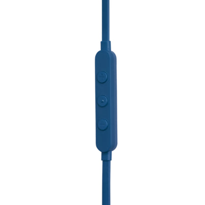 Control de audio auriculares usb-c color azul, vista lateral