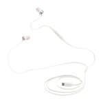 Auriculares USB C JBL blancos, vista frontal, ideales para música y llamadas