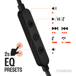 Control remoto de auriculares usb-c en color negro con botones de volumen y reproducción