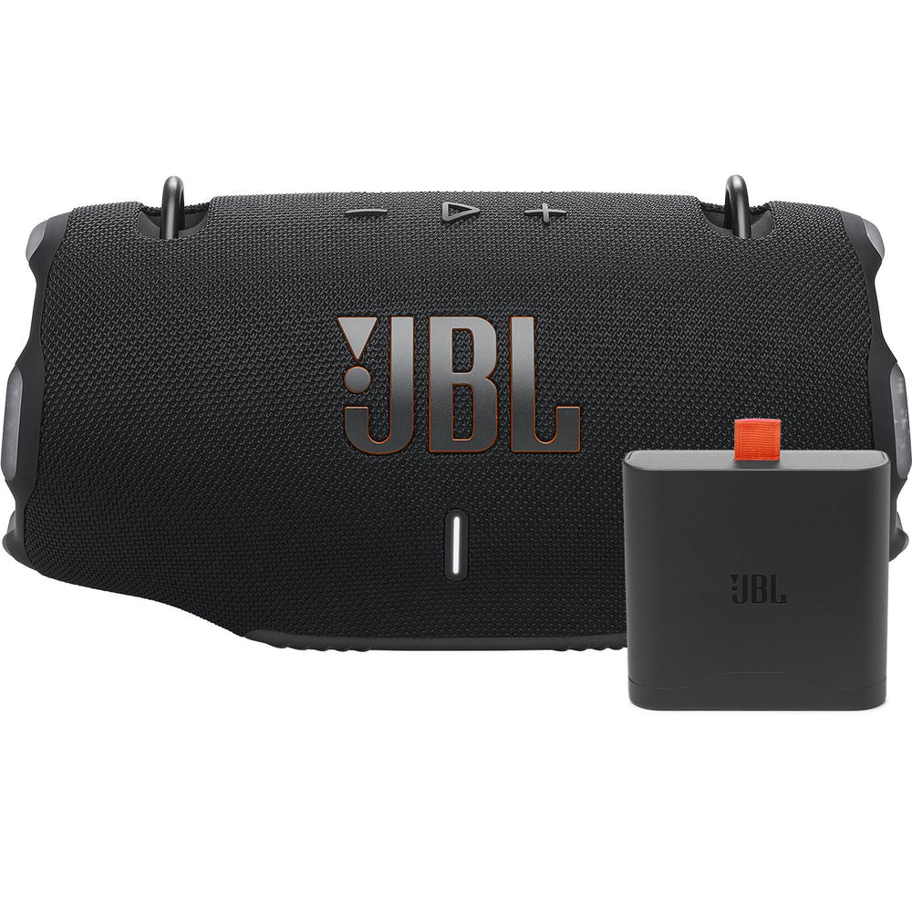 Batería extraíble JBL 400AM original junto a altavoz JBL para mayor duración y rendimiento