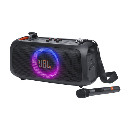 Bocina JBL PartyBox On-The-Go Bluetooth portátil con luces LED y micrófono incluido