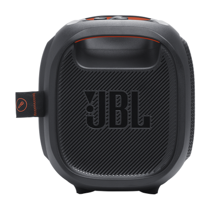 Bocina JBL PartyBox On-The-Go Bluetooth compacta con diseño robusto y fácil de transportar