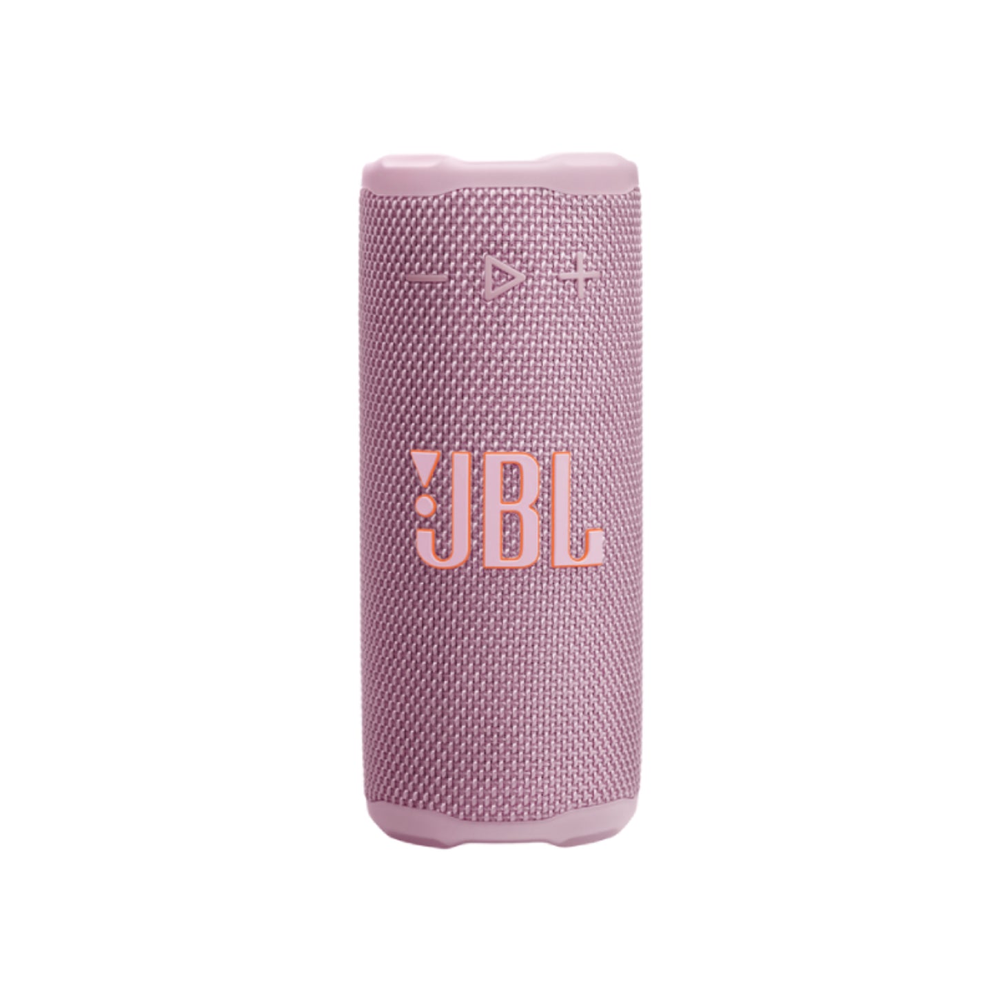 Parlante bluetooth resistente al agua JBL rosa, vista frontal.